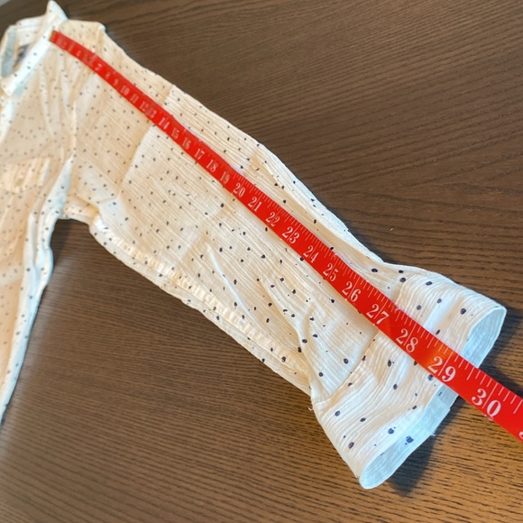 Eddie Bauer womens long sleeve black polka dot sheer top - size L - Picture 9 of 10